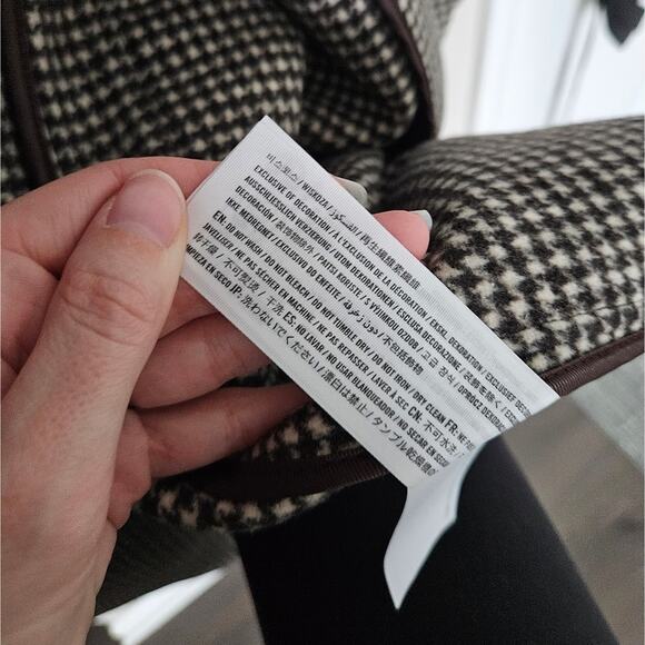 Abercrombie & Fitch Dark Brown Plaid Wool-Blend Trench Coat NWT Size XS Petite - Picture 10 of 13